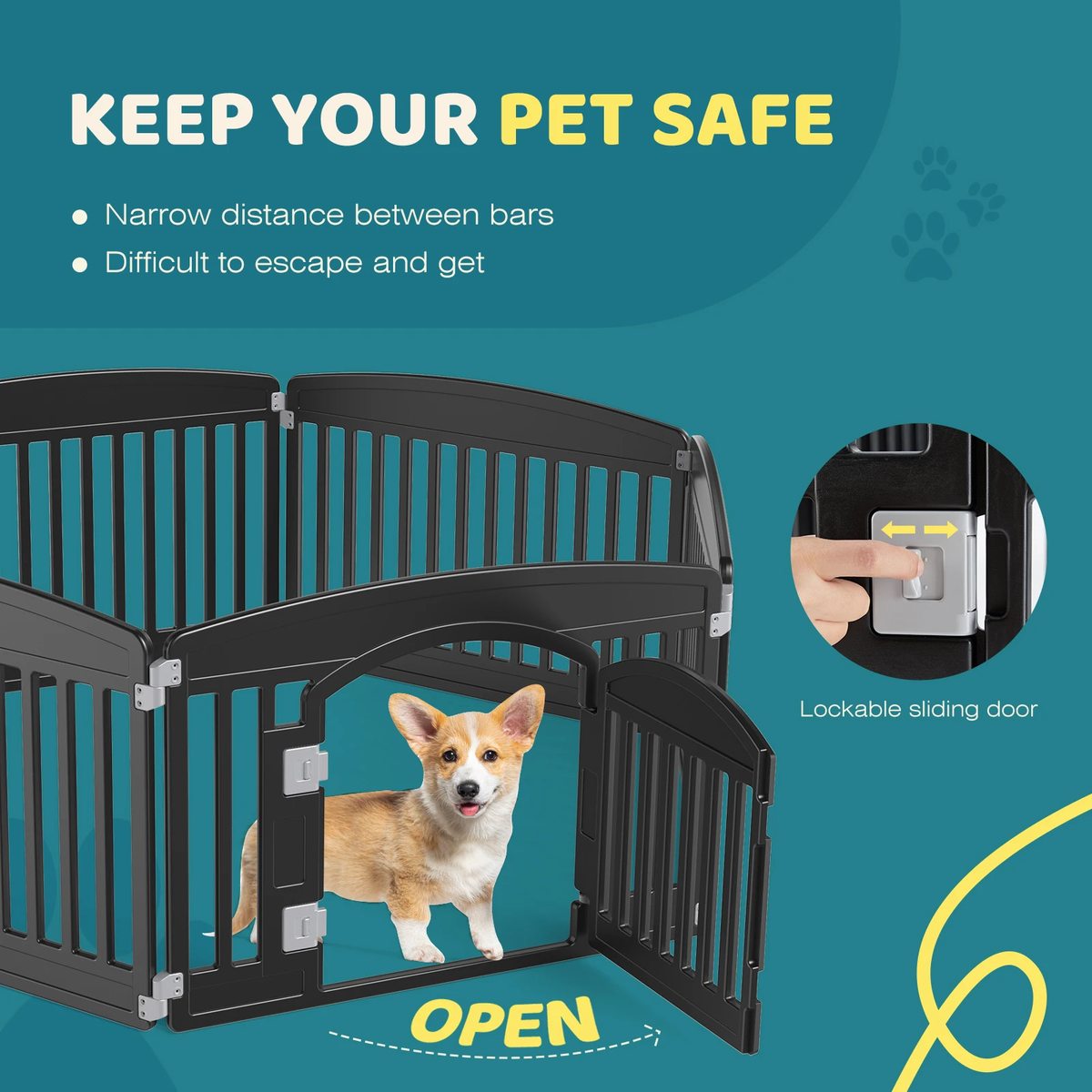 Foldable Dog Playpen  -  6-Panel 24-Inch Puppy Fence - image 3