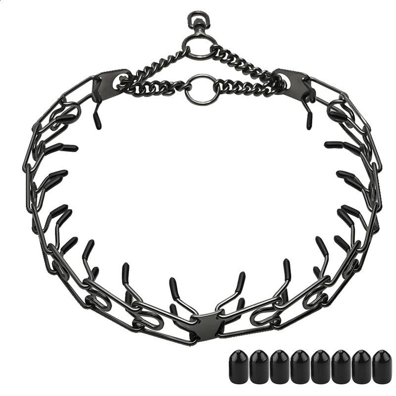 Metal Prong Training Collar  -  Rubber-Tipped Adjustable Links - image 1