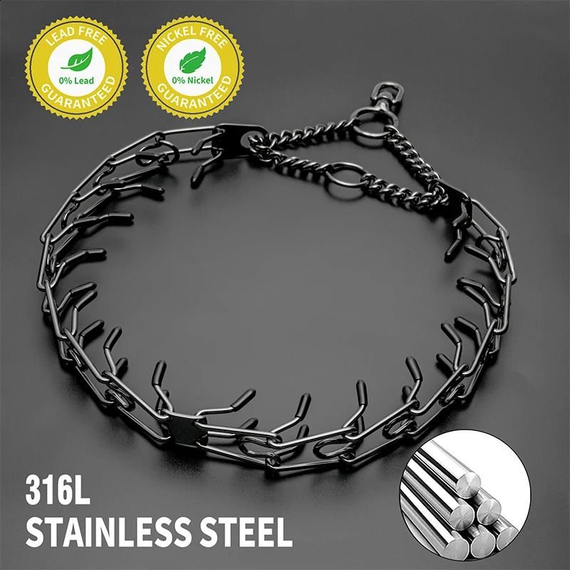 Metal Prong Training Collar  -  Rubber-Tipped Adjustable Links - image 2