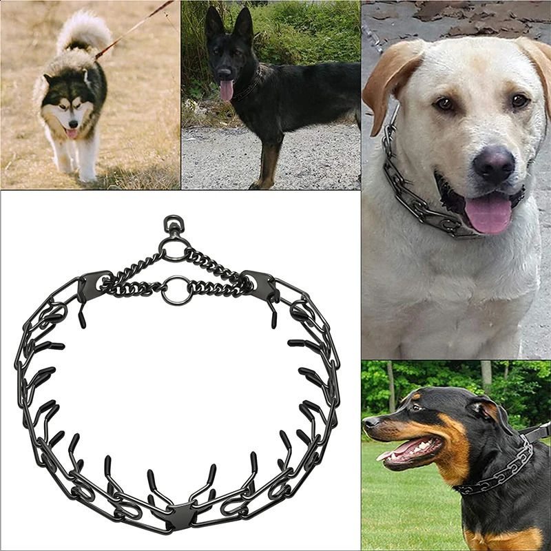 Metal Prong Training Collar  -  Rubber-Tipped Adjustable Links - image 3