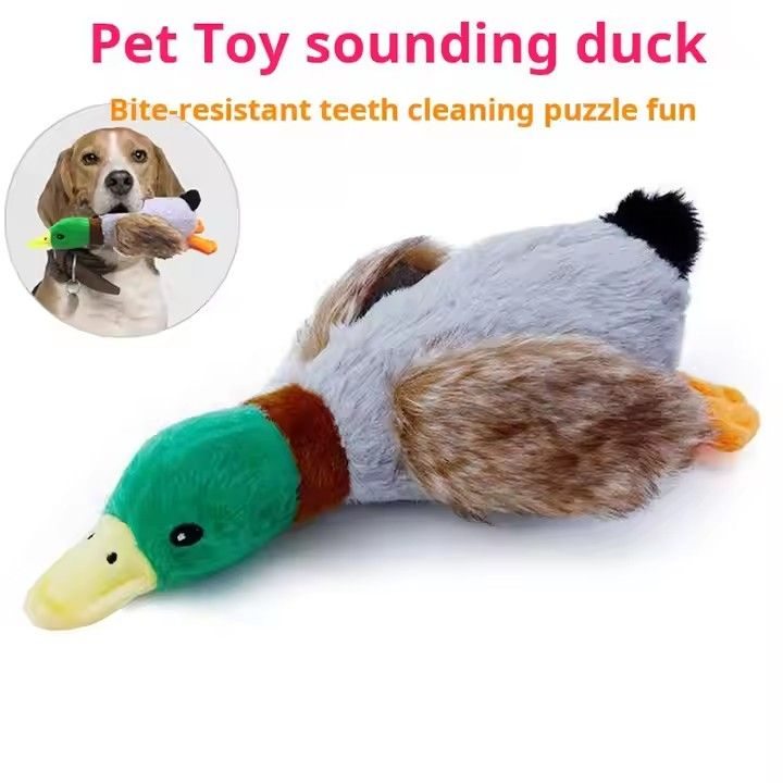 Soft Plush Crinkle Duck  -  Squeaker Toy for Puppies - image 2