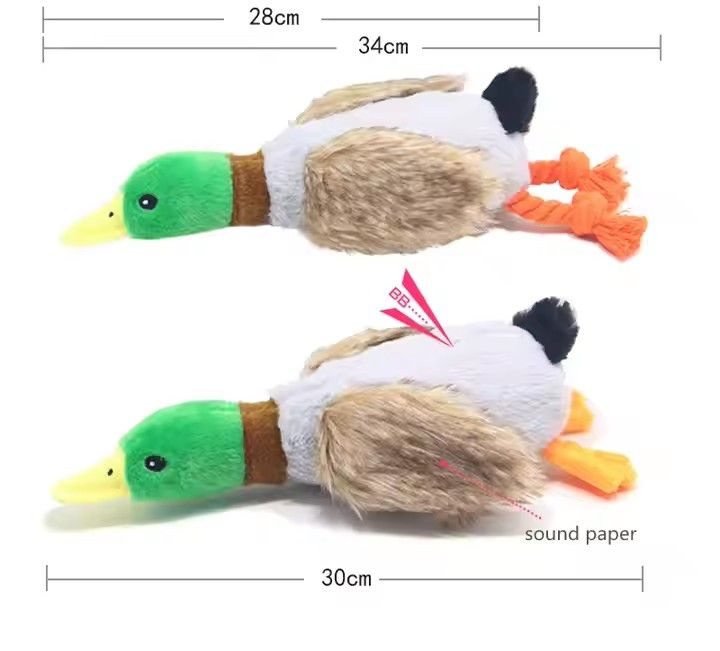 Soft Plush Crinkle Duck  -  Squeaker Toy for Puppies - image 4