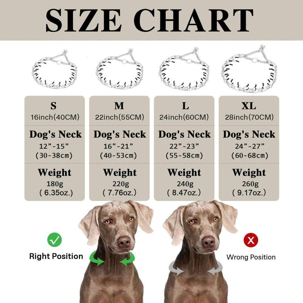 Stainless Steel Prong Collar  -  Comfort Rubber Tips - image 4
