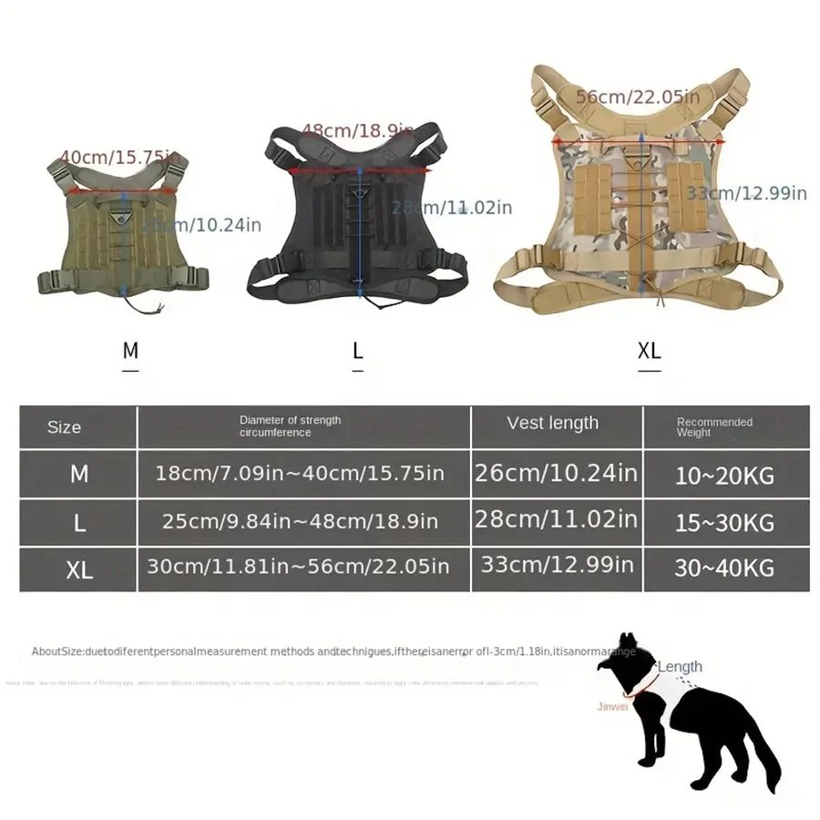 Tactical Dog Collar & Leash Set  -  Military Service Vest - image 2