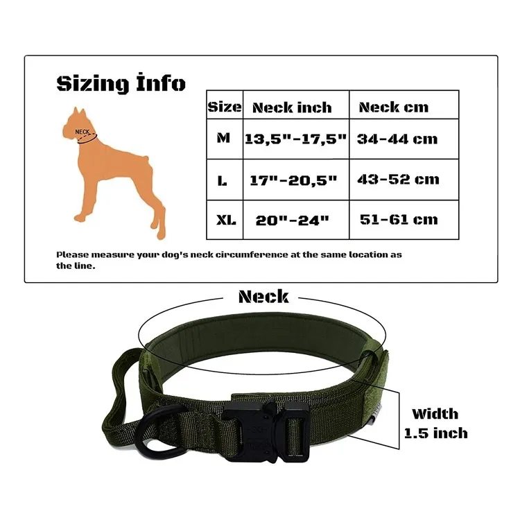 Tactical Dog Collar & Leash Set  -  Military Service Vest - image 3