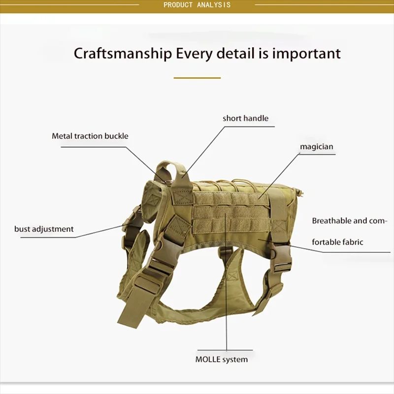 Tactical Dog Collar & Leash Set  -  Military Service Vest - image 5